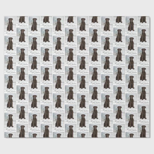 Schokolade Labrador Weihnachtswrapping Papier Geschenkpapier (Flach)