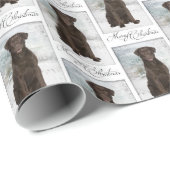 Schokolade Labrador Weihnachtswrapping Papier Geschenkpapier (Rolleneckpunkt)