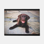 Schokolade-Labrador-Welpe Fußmatte (Vorderseite)