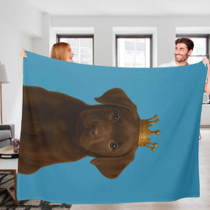 Schokolade Labrador Welpe in Gold Crown Niedlich Fleecedecke