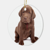 Schokolade Labrador Welpe Keramikornament (Links)