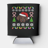 Schokolade Labrador Welpe Weihnachten Weihnachten Dosenkühler (Vorderseite)