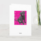 Schokolade Labrador Welpen Geburtkarte Karte (Rückseite)