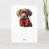 Schokolade Labrador Welpenhund Geburtsname Karte (Rückseite)