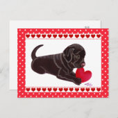 Schokolade Labrador Welpenvalentinkarte Feiertagspostkarte (Vorne/Hinten)