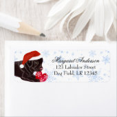 Schokolade Labrador Welppy Christmas Blue Snowflak (Insitu)