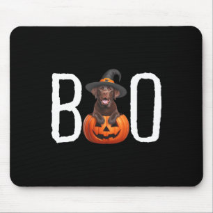 Schokolade Labrador Welppy Pumpkin Boo Hexenhundha Mousepad