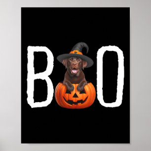 Schokolade Labrador Welppy Pumpkin Boo Hexenhundha Poster