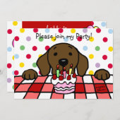 Schokolade Labrador zum Geburtstag Einladung (Vorne/Hinten)