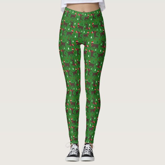 Schokolade Labradore Labrador Retrievers Weihnacht Leggings (Vorderseite)