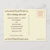 Schokolade Labradors Hunde Hochzeit Speichern Sie  Ankündigungspostkarte (Rückseite)