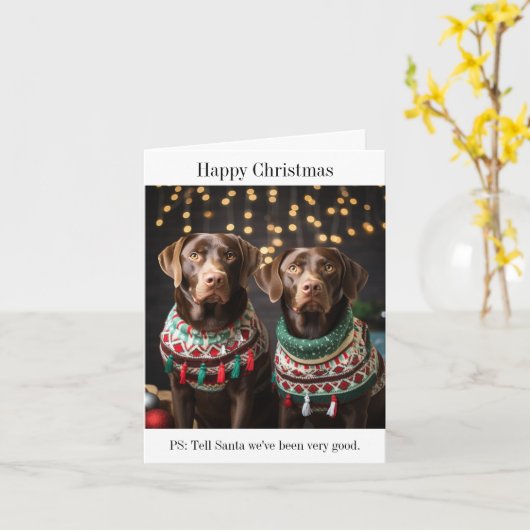 Schokolade Labradors Weihnachtskarte Karte (Gelbe Blume)