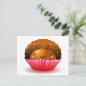 Schokolade Ladybug Cupcake Postcard Postkarte (Stehend Vorderseite)