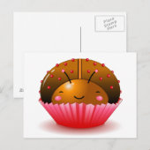 Schokolade Ladybug Cupcake Postcard Postkarte (Vorne/Hinten)