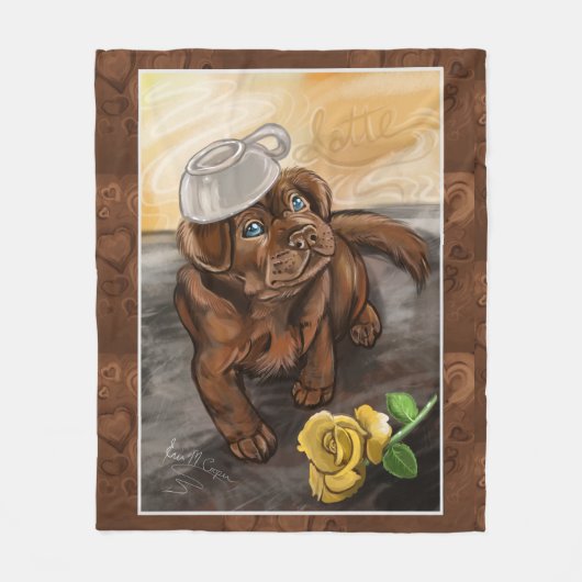 Schokolade Latte Labrador Fleecedecke (Vorderseite)