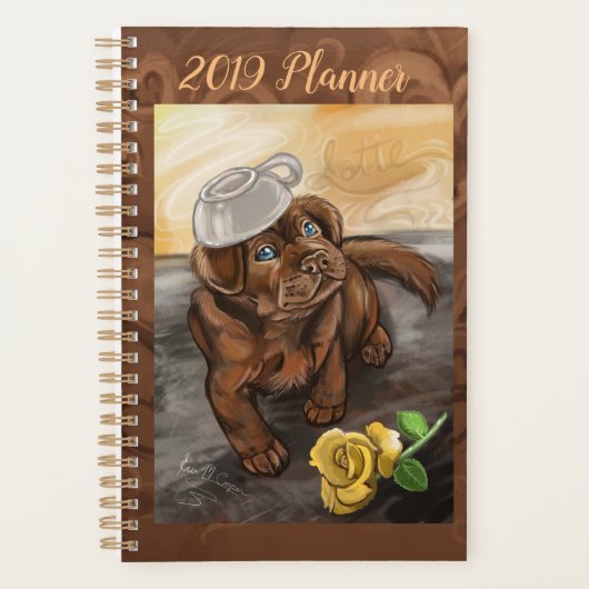 Schokolade Latte Labrador Planer (Vorderseite)