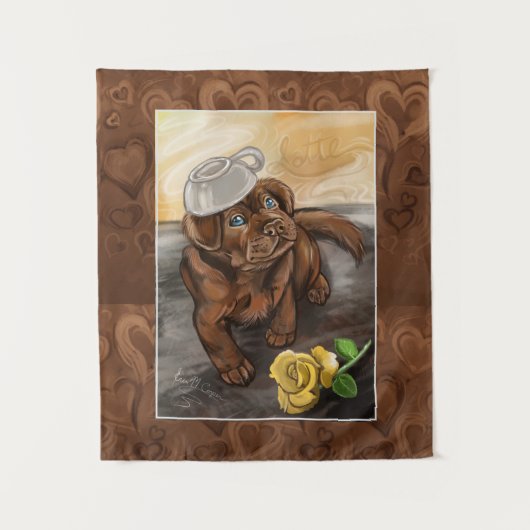 Schokolade Latte Labrador Wandteppich (Vorderseite)