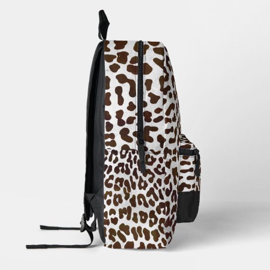 Schokolade Leopard Muster Monogramm Bedruckter Rucksack (Links)