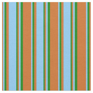 Schokolade, Light Sky Blue und Green Pattern Stoff