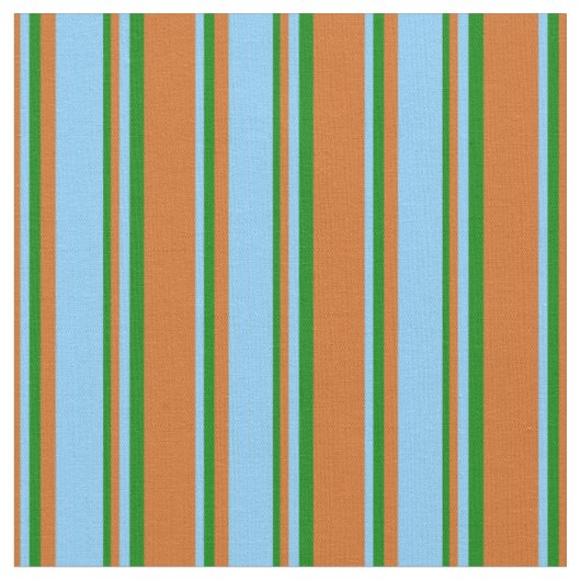 Schokolade, Light Sky Blue und Green Pattern Stoff (Nahaufnahme)