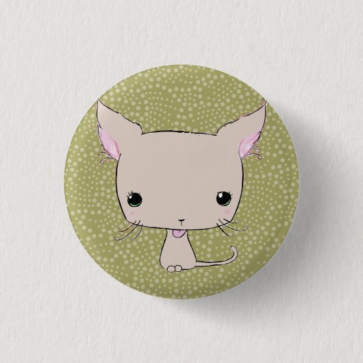 Schokolade lolkitty (limegreen Punktdruck) Button (Vorderseite)
