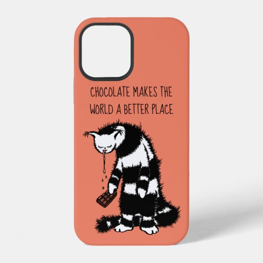 Schokolade Lover Design - Funny Cat Character iPhone Hülle (Rückseite)