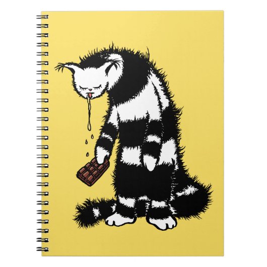 Schokolade Lover Funny Weird Cat Notizblock (Vorderseite)