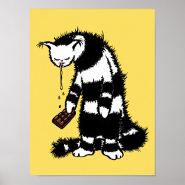 Schokolade Lover Funny Weird Cat Poster