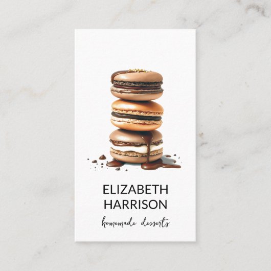 Schokolade Macarons hausgemachte Nachspeisen Kondi Visitenkarte (Vorderseite)