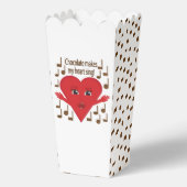 "Schokolade macht mein Herz singen!" Gesangsherz Geschenkschachtel (Vorderseite)