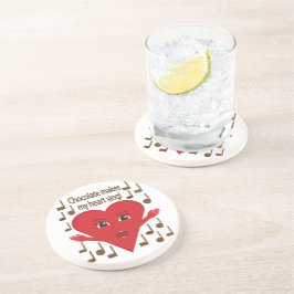 "Schokolade macht mein Herz singen!" Gesangsherz Getränkeuntersetzer