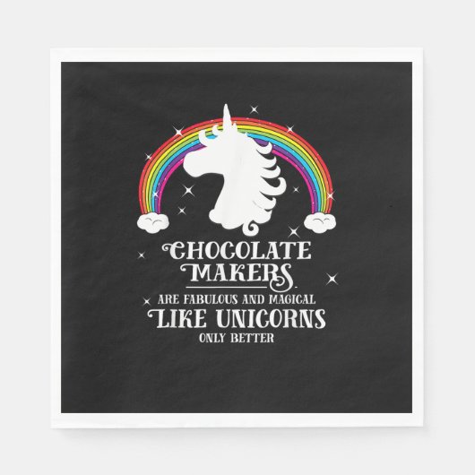 Schokolade Maker Fabulous Magical like Unicorns Fu Serviette (Vorderseite)