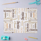 Schokolade, Mandeln und Dark Chocolate Word Collag Seidenpapier (Basteln)