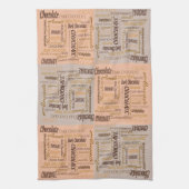 Schokolade, Mandeln und dunkle Schokolade Geschirrtuch (Vertikal)