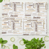 Schokolade Mandeln und dunkle Schokolade Word Clou Geschirrtuch (Gefaltet)