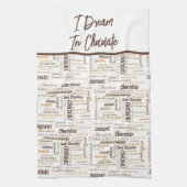 Schokolade Mandeln und dunkle Schokolade Word Clou Geschirrtuch (Vertikal)