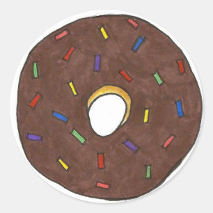 Schokolade Mattiert Donut Doughnut Sprinkles Feins Runder Aufkleber