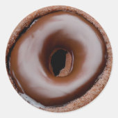 Schokolade Mattiert Donut Runder Aufkleber (Vorderseite)