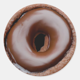 Schokolade Mattiert Donut Runder Aufkleber