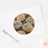 Schokolade Mattiert Geburtstagskuchen Runder Aufkleber (Umschlag)