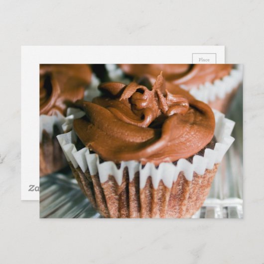 Schokolade Mattierte Cupcakes Lebensmittelfotograf Postkarte (Vorne/Hinten)