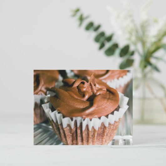 Schokolade Mattierte Cupcakes Lebensmittelfotograf Postkarte (Stehend Vorderseite)