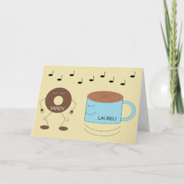 Schokolade Mattierte Donut & Coffe Tasse Tanz: Karte