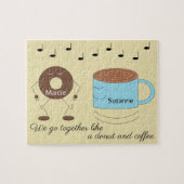 Schokolade Mattierte Donut & Kaffee Tasse Tanzen: Puzzle (Horizontal)