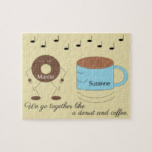 Schokolade Mattierte Donut & Kaffee Tasse Tanzen: Puzzle