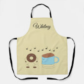 Schokolade Mattierte Donut & Kaffee Tasse Tanzen: Schürze (Vorderseite)