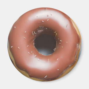 Schokolade Mattierte Donut mit Sprinklen Magnet