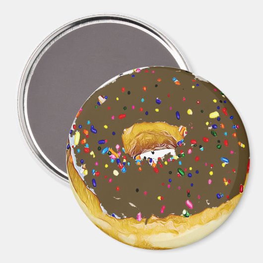 Schokolade Mattierte Donut Sprinkles Magnet (Vorderseite/Rückseite)
