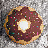 Schokolade Mattierte Sprinkles Donut Rundes Kissen