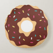 Schokolade Mattierte Sprinkles Donut Rundes Kissen (Vorderseite)